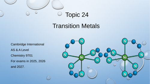 Topic 24 Transition Metals – CIE AS/A Level Chemistry (9701) | Teaching ...