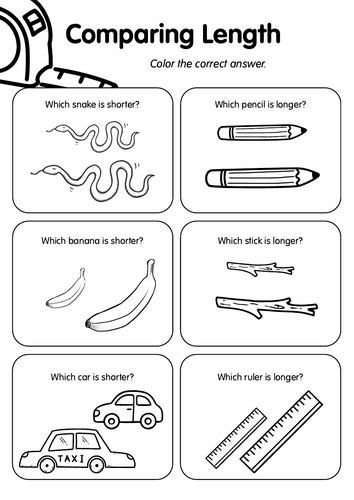 Long or Short: Comparing Animal Lengths Worksheet Theme animals