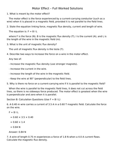 NEW AQA Physics (2016) - The Motor Effect