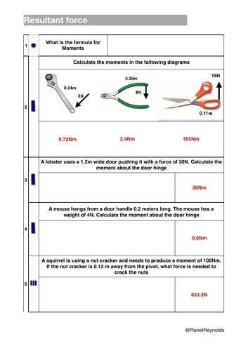 AQA GCSE Physics P8.4 – Moments at Work (T) | Full Lesson, Worksheets ...