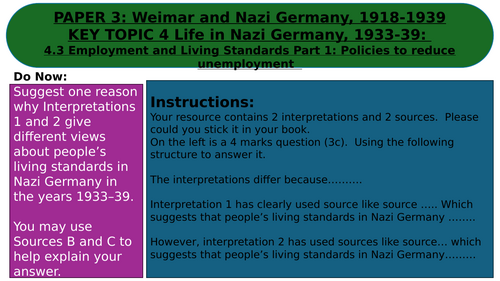 EDEXCEL GCSE HISTORY WEIMAR AND NAZI GERMANY KEY TOPIC 4: LIFE IN NAZI ...