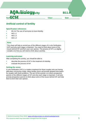 B11.8 Infertility treatments