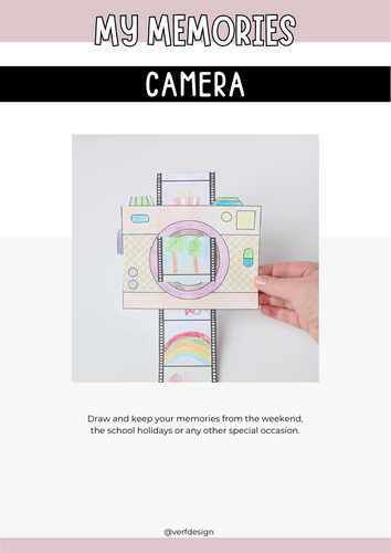 My Memories - Printable Camera and Photo Frame Craft for Kids ...