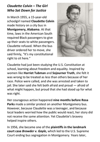 Claudette Colvin – The Girl Who Sat Down for Justice