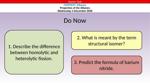 OCR A Level Chemistry Chapter 12 - Alkanes