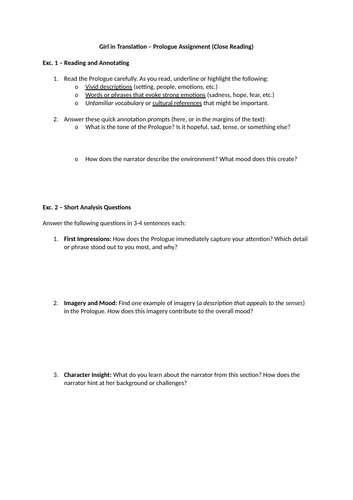 Girl In Translation - Lesson Pack | Teaching Resources