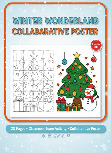 Christmas Collaborative Poster – 20 Pages | Classroom Holiday Activity