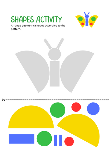 Shapes Puzzle Worksheet Pack – EYFS / KS1 Maths (4 pages)