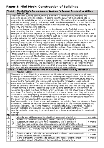 Mini-Mocks Pearson 2.0 GCSE English Language | Teaching Resources