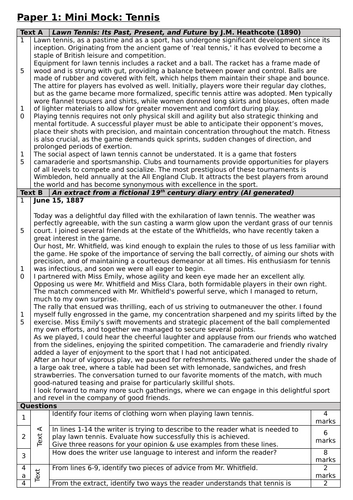 Mini-Mocks Pearson 2.0 GCSE English Language | Teaching Resources