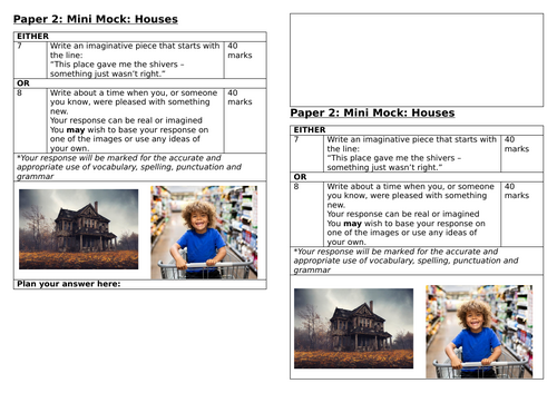 Mini-Mocks Pearson2.0 GCSE English Language | Teaching Resources