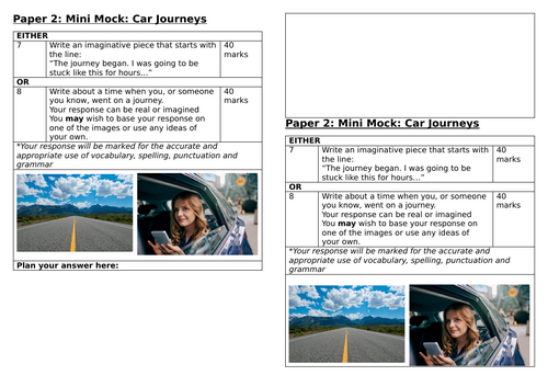 Mini-Mocks Pearson2.0 GCSE English Language | Teaching Resources