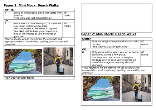 Mini-Mocks Pearson2.0 GCSE English Language | Teaching Resources