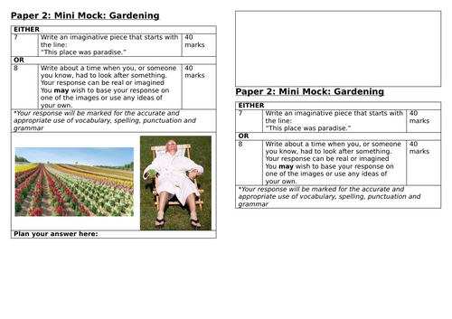 Mini-Mocks Pearson2.0 GCSE English Language | Teaching Resources