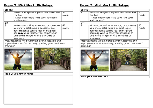 Mini-Mocks Pearson2.0 GCSE English Language | Teaching Resources