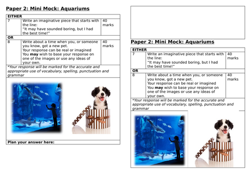 Mini-Mocks Pearson2.0 GCSE English Language | Teaching Resources