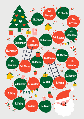 French Verbs Conjugation Christmas Boardgame Printable PDF | Teaching ...