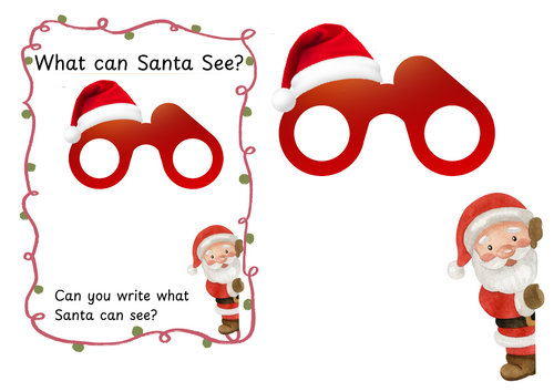 What Can Santa see? phase 4 and five writing activity