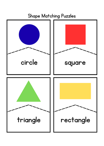 Colourful Shape Matching Puzzles – EYFS / KS1 2D Shape Recognition Activity