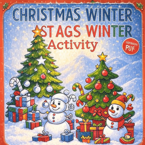 Christmas Collaborative Coloring Poster • 20-Page Classroom Team Activity