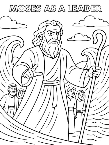 Moses as a leader coloring picture