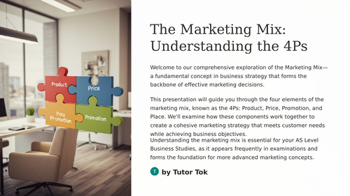 AS Level Business - Unit 3.3 The Marketing Mix | Teaching Resources