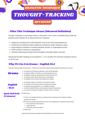 Advanced Thought Tracking Technique | KS4–High School Drama