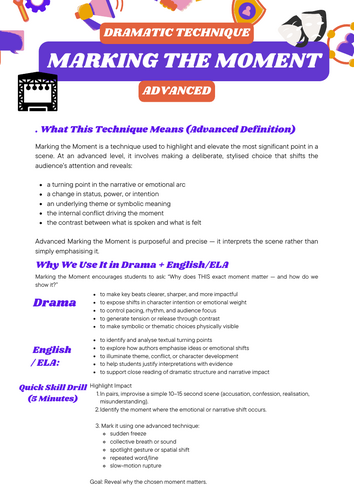 Marking the Moment (Advanced) — Technique Sheet