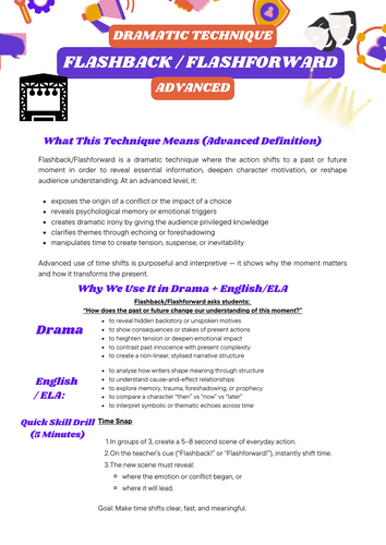 Advanced Flashback & Flashforward Technique | KS4–High School Drama