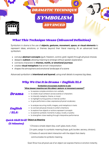 Advanced Symbolism Technique | KS4–High School Drama