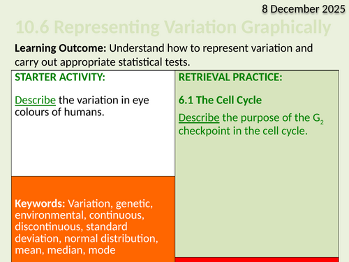 OCR Biology A- 10.6 Representing Variation Graphically