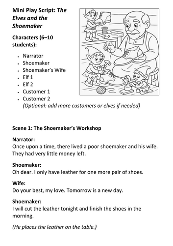 Mini Play Script: The Elves and the Shoemaker