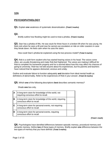 Psychopathology (Clinical Mental Health) and RM Assessment | Teaching ...