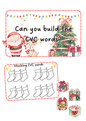 Christmas - Stocking CVC word writing