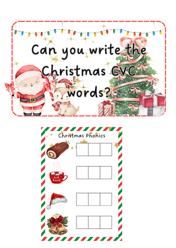 Christmas - CVC phonics writing