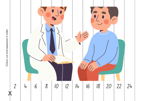 Skip Counting by 2s, 3s, 4s,5s Puzzles: People Who Help Us Theme!