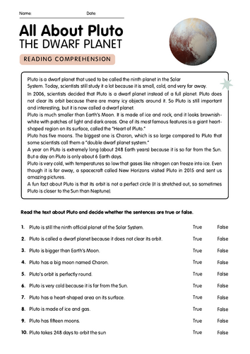 Pluto Comprehension