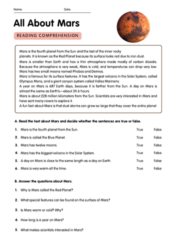 Mars comprehension