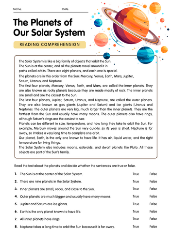 Planets of our solar system comprehension