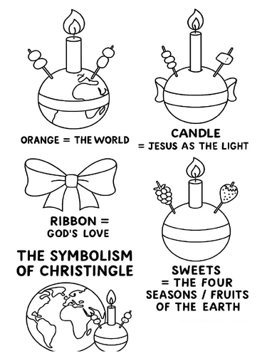 Christingle Symbolism Coloring Picture