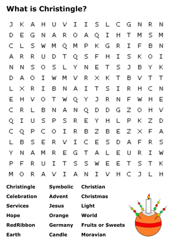 What is Christingle Word Search