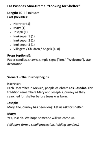 Las Posadas Mini-Drama Looking for Shelter