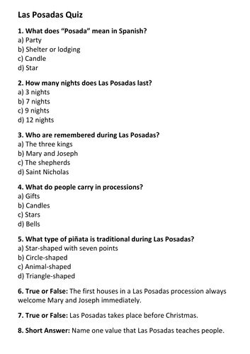 Las Posadas Quiz