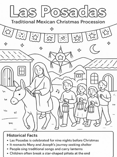 Las Posadas Coloring Picture