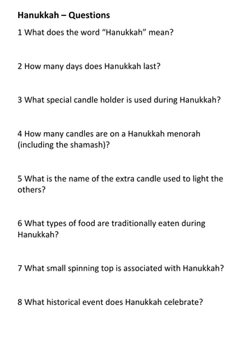 Hanukkah Quiz