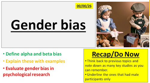 Gender bias | 2025 Spec - AQA A Level Psychology (Issues and debates ...