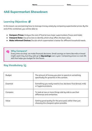 ASDAN Foodwise Short Course – Module 4 A Tasks (4A1–4A10) Cooking on a budget