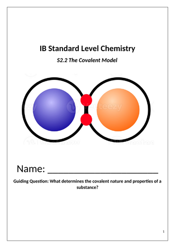 IB Chemistry (2025) S2.2 The Covalent Model