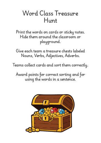 Word Class Treasure Hunt Game