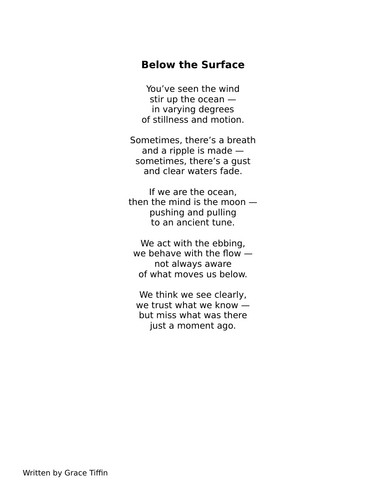 Poetry Starter: Symbolism & Inference | Below the Surface | Year 8 (KS3 ...